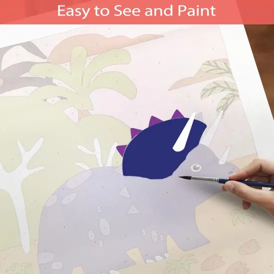 DIY Paint by Numbers Kit for Kids 4 Sets Cartoon Dinosaurs Paint by Numbers Christmas Gift for 8-12 Children Beginner 16x20 Inch Without Frame Acrylic Oil Painting Drawing Craft Work {4}