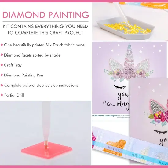 Diamond Art Diamond Painting Kits for Adults Paint by Numbers with Gems Unicorn You are Magical 12" x 12" {4}
