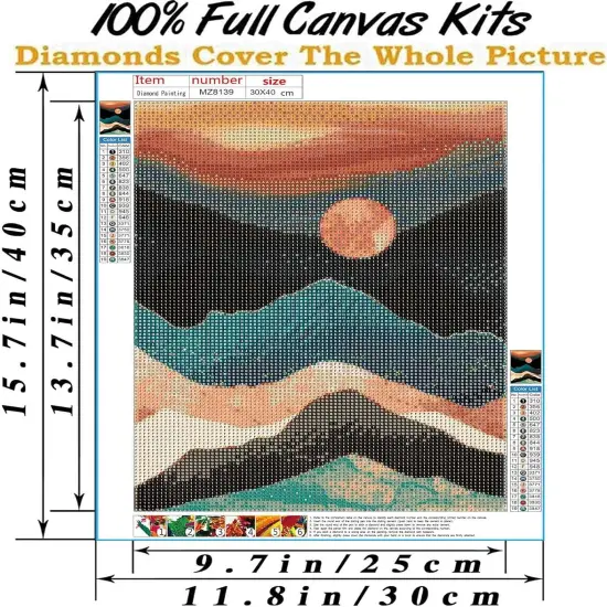 Diamond Painting Mountain Kit,Diamond Art Kits for Adults,Abstract Scenery Paint with Diamonds Round for Gift,Wall Decor(12x16) (Mountain) {4}