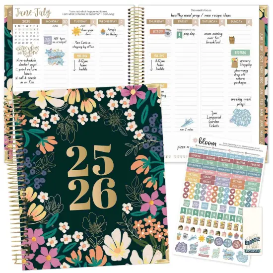 bloom daily planners 2025-26 Academic Planner Vision Planner, 7.5" x 9", Blooming Wildly {2}