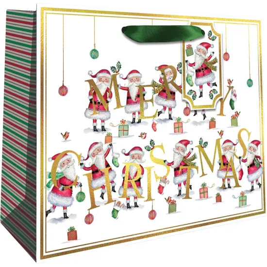 Pack/6: Santa Christmas Gift Bag - 10 x 4 x 8" {1}