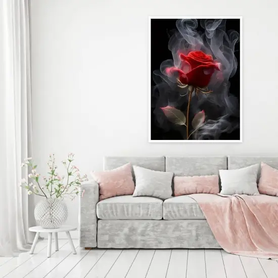 5D Rose Diamond Painting Kits for Adults Beginners, Red Flower Diamond Art Kit,DIY Full Round Drill Diamond Dot Gem Art Kits for Adults,Home Wall Decor 12x12 Inch {2}