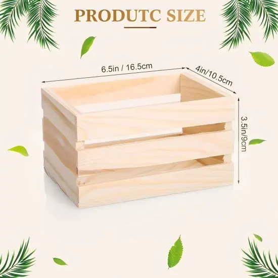 6 Pcs 6.5'' Small Wooden Crates for Mother's Day {2}