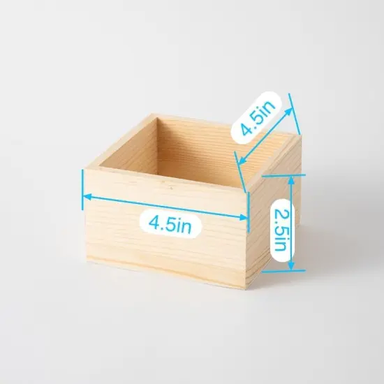 6 Pack 4.5X4.5X2.5 IN Unfinished Wood Crates, BoxStorage {2}