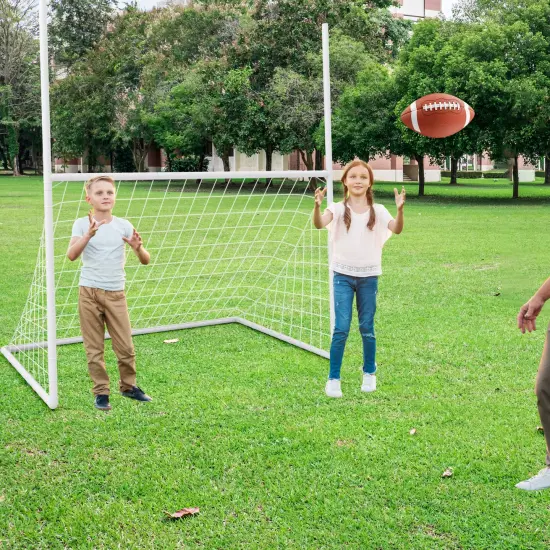 2-in-1 Kids Soccer & Football Goal &ndash; UPVC Frame with Heavy-Duty Net & Ground Stakes {5}