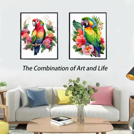 2 Pack 5D Diamond Art Painting Kits for Adults Beginners with All Tools,DIY Full Crystal Drill Bead Art Paints by Numbers for Home Wall Decoration Gift,Spring Bird 12x16 in/Round Gems {3}