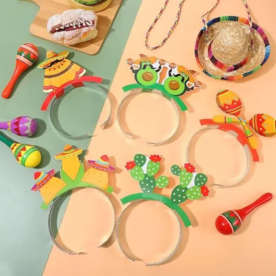 24 Pcs Cinco De Mayo Sombrero Party Hats Mexican Hat Fiesta Party Favors Mexican Sombrero Headbands Fiesta Paper Headbands for Mexican Themed Party Decorations {2}
