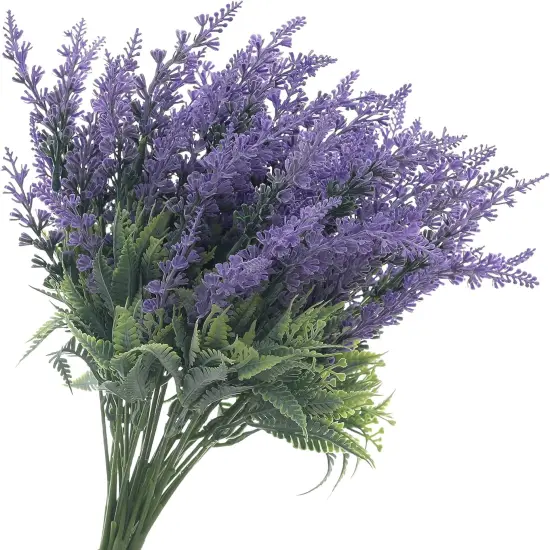 Lavender Artificial Flowers Bulk Stems Faux Purple Plants Real-Touch Bouquets DIY Home Decoration, 8pcs {2}