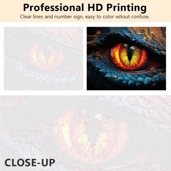 Dragon Eyes Paint by Numbers for Adults Beginner Dragon Scale Painting Fantasy Art Paint by Number Kits DIY Acrylic Painting for Adults Paint by Number Paint by Number Arts Craft16 x20 Inch {4}