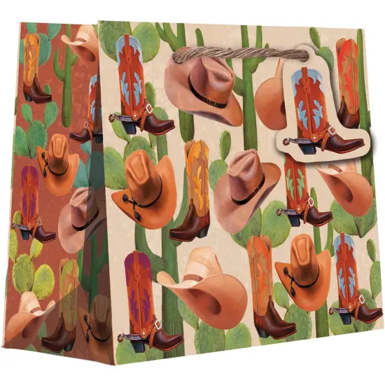 Pack/6: Cowboy Gift Bag - 10 x 4 x 8" {1}