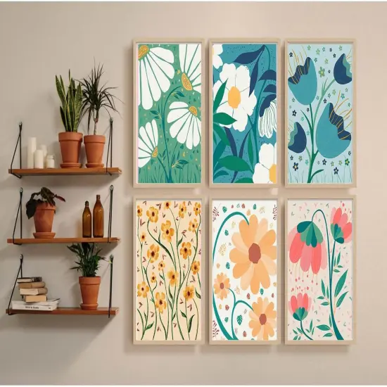 6 Packs Paint by Number for Adults Beginners,Flower Market Painting by Number Kits on Canvas Without Frame,Lanscape Craft Arts for Home Wall Decor {3}