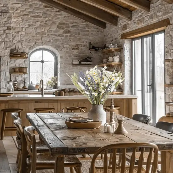 Dried Flowers Bouquet Dried Daisy Flowers Natural Lavender Dried Flowers Bunny Tails Gerber Daisies Flowers Wheat Stalks Floral Arrangements for Wedding Table Centerpiece Decor Farmhouse DIY {2}