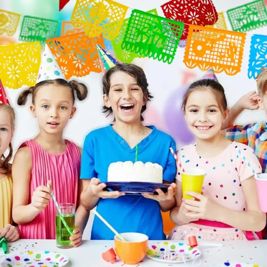 3 Packs Mexican Party Decoration, 54 Feet Plastic Papel Picado Fiesta Banner Cinco de Mayo Garland {3}