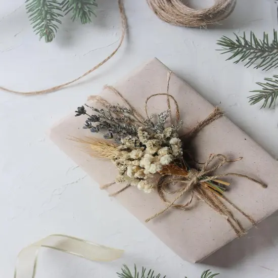 Mini Dried Flower Bouquet Set (12pcs), Cake Bouquet, Dried Flower Decoration, Shooting Prop, Envelope Decoration Dried Flower(Primary Colour) {5}