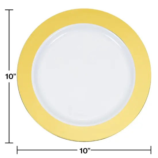 120 pc Bulk Gold Rim Plastic Banquet Plates {2}
