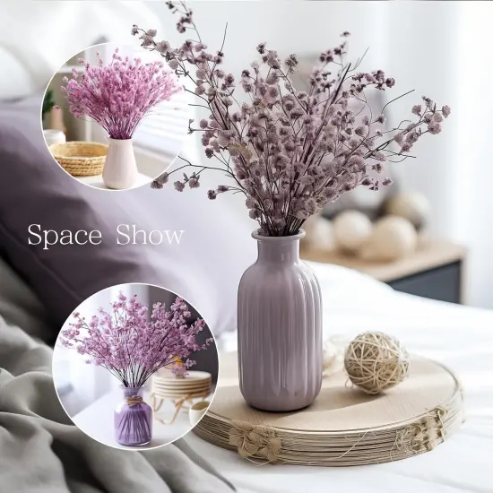 50 pcs Mini Dried Purple Baby Breath Flower Purple Dried Flower for Crafts Press Flowers Wedding Wreath Decoration Gift Card Decor Floral {2}