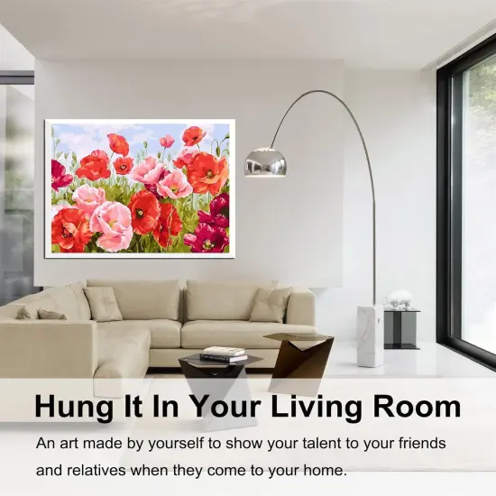 Paint by Numbers Kit for Adults Beginners,20" Wx16 L Canvas for Painting Kits for Adults in Colorful Box Poppy Flowers-BSC001 {4}