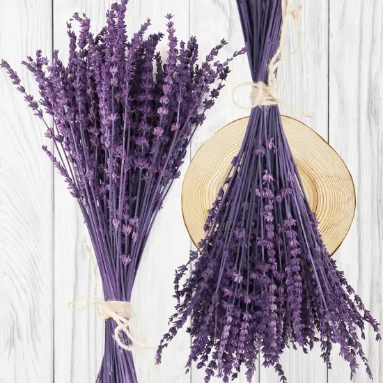 Dried Preserved Lavender Flowers Bundle-Natural Dried Lavender Bouquet 180-200 Stems 15''-17" for Wedding Home Shower Vase Decor, Aromatherapy, Fragrance, Fresh, Dry, 2 Packs {1}