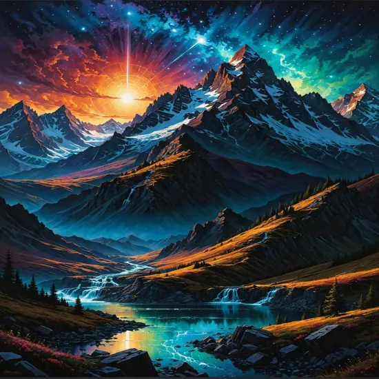 Mountain Paint By Numbers Kit For Adults Beginner Colourful Landscape Paint By Number Kits Acrylic On Canvas Mountains Oil Painting Kit Adults' Paint-By-Number Kits For Gift Home Wall Decor 16x20 Inch {1}