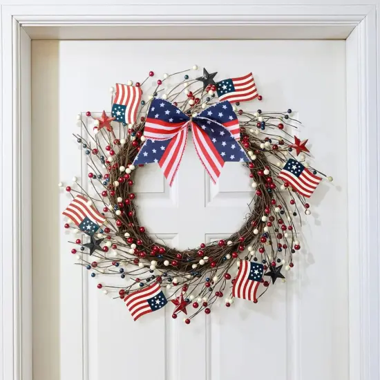 12 Pcs 6 Inch American Flag Bow Patriotic {2}