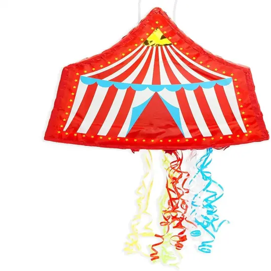Pull String Circus Pinata - Carnival Theme Party Decorations for Birthday (Small, 16.5 x 3.0 x 13.1 in) {2}