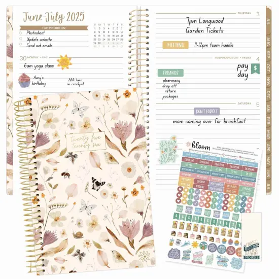 bloom daily planners 2025-26 Academic Planner, Soft Cover, 5.5" x 8.25", Butterfly Garden {2}