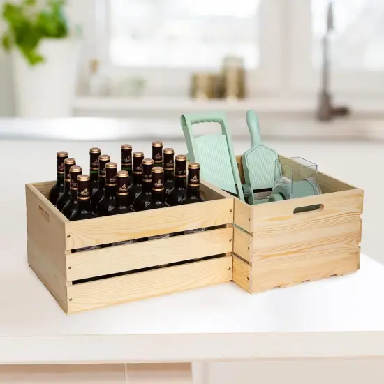 1 Piece Large Pine Wood Crates For Storage {5}