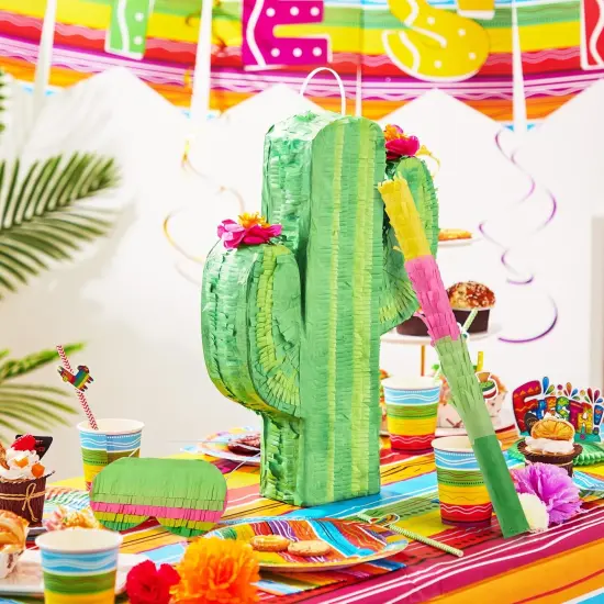 Cinco De Mayo Cactus Pinata for Kids Birthday Party, (16.75x11.25x3 in.) for Fun Fiesta Taco Party Supplies, Luau Event Photo Props, Mexican Theme Decoration, Carnivals Festivals, Taco Tuesday Event {2}