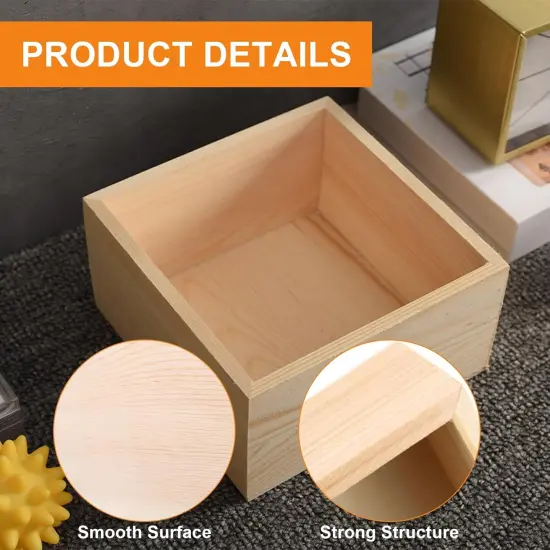 12 Pack Square Rustic Small Wooden Boxes {3}