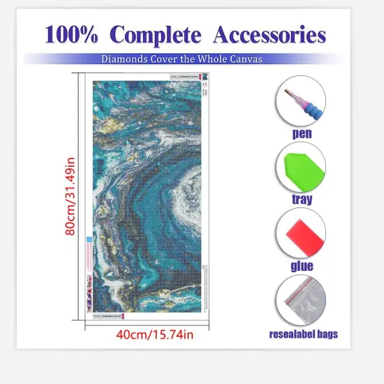 Diamond Painting Kits for Adults 5D Diamond Art Kits for Adults, Abstract Large Size 16x31 Inch DIY Full Drill Paintings with Diamonds Gem Art Crafts for Home Wall Decor {3}