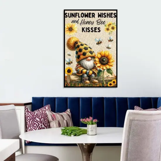 Gnome Diamond Painting Kits for Adults, Gnome Sunflower Bee Diamond Art Kits for Adults Beginners, 5D DIY Full Drill Round Gem Art Craft Painting for Home Wall Decor 12 x 16 Inch {3}