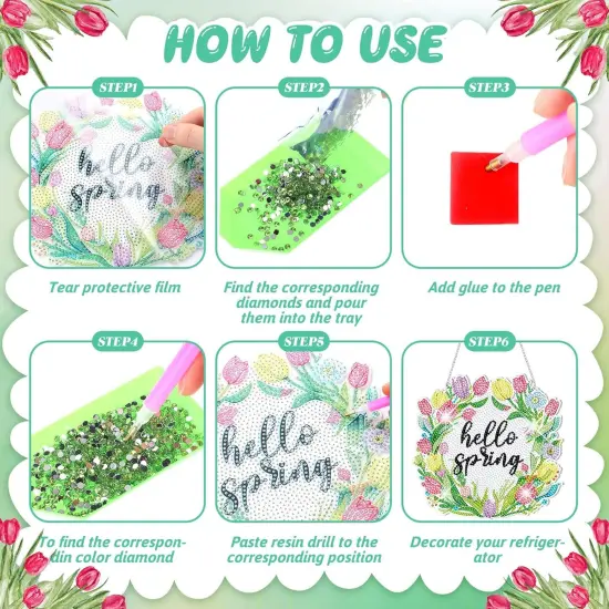 3 Pcs Spring Flowers Diamond Painting Kit {3}