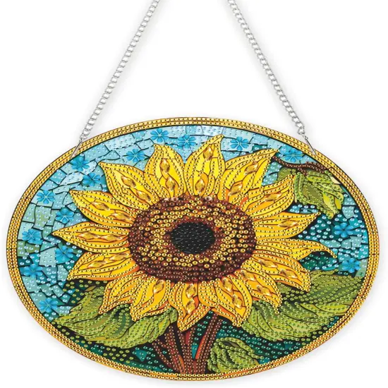 DIY Hanging Diamond Art Painting Sunflower Kit for Adults, Acrylic Diamonds Painting Pendant Ornament Board Kit {1}