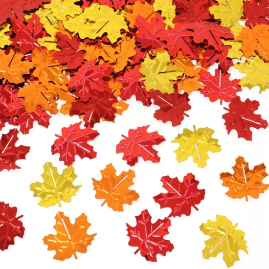 60g Fall Maple Leaf Confetti, Autumn Table Scatter Confetti, Sequins Sprinkle Confetti, Party Decoration Confetti, for Wedding, Birthday, Baby Shower, Halloween, Thanksgiving, Photoshoot, etc {1}