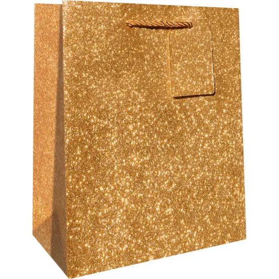 Pack/6: Copper Sparkle Gift Bag - 8 x 4 x 10" {1}