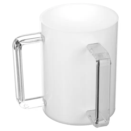 Lucite Wash Cup White with Clear Handle {2}