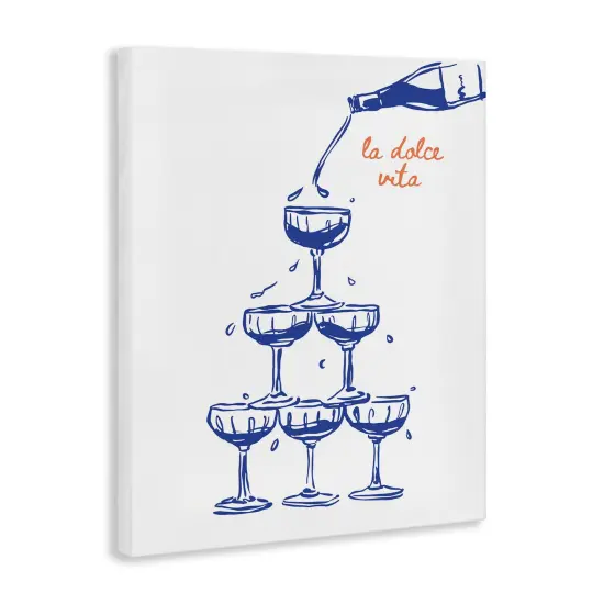 Stupell Industries Pouring Champagne Tower Canvas By Lettered and Lined {3}