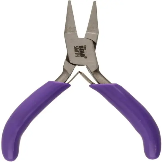 The Beadsmith Mini Series Chain Nose Plier &ndash; Create Loops and Bends in Wire and Metal, Purple Comfort Grip Handle, Single Leaf Spring, Polished Steel Head &ndash; Tools for Jewelry Making {1}