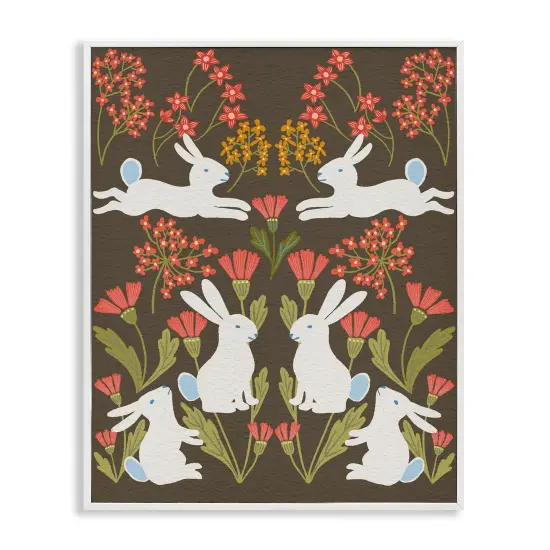 Stupell Industries Wild Spring Blooms & Rabbits Framed Giclee By Regina Moore {1}