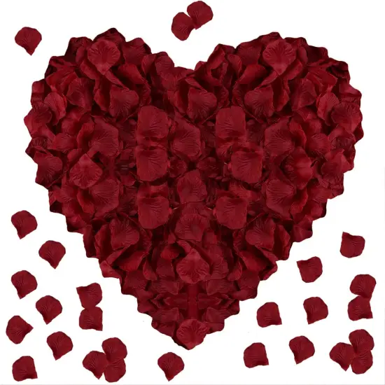 1000PCS Wine Red Fake Rose Petals for Romantic Night {1}