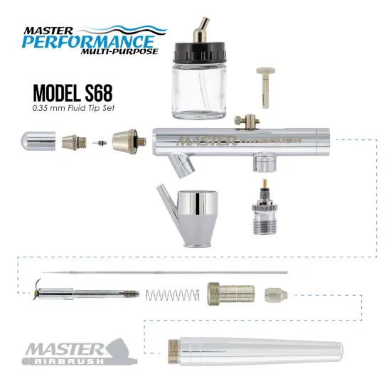 Cake Decorating Airbrushing System Kit with a Siphon Feed Airbrush, 12 Chefmaster Food Colors, Dual Fan Air Compressor - Hose, Holder, How To Guide {3}