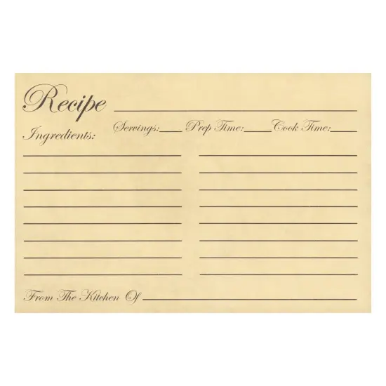 60-Pack Juvale Recipe Cards Double Sided, Bulk Pack Thick Vintage Index Cards 4x6 for Cooking, Baking and Kitchen Organization, Restaurants, Cafes, Diners, Recipes Brown {7}