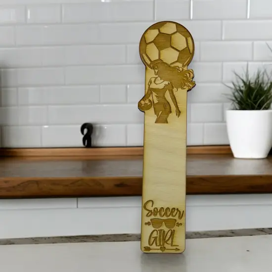 Bookmark - Soccer Girl - Birch wood {4}