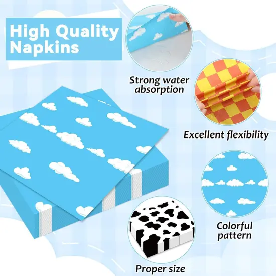 96PCS Cartoon Story Party Paper Plates and Napkins,24 Guests Baby Shower {4}