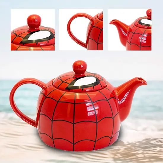 Marvel I AM SPIDER-MAN Ceramic Teapot with Web Mask Detail Lid {5}
