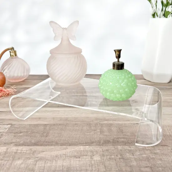 Plymor Clear Acrylic Scroll-Shaped Display Riser, 2" H x 10.5" W x 5.5" D (1/8" thick) {3}