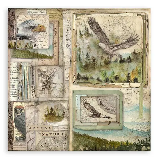 Stamperia Single-Sided Paper Pad 12"X12" 22/Pkg-Forest, 18 prints + 6 Grass Paper {5}