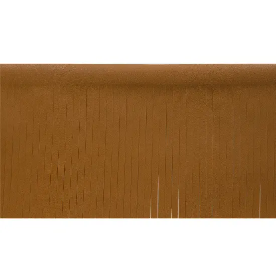 5 Yards of 4" Matte Finish Vegan Leather Fringe Trim | 5 yard cut Light Brown {1}