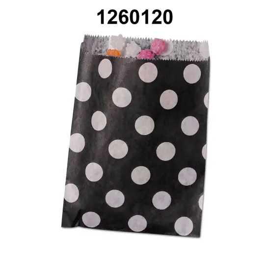 Large Dots Paper Merchandise Bags 5 1/8" x 6 3/8" Black {3}