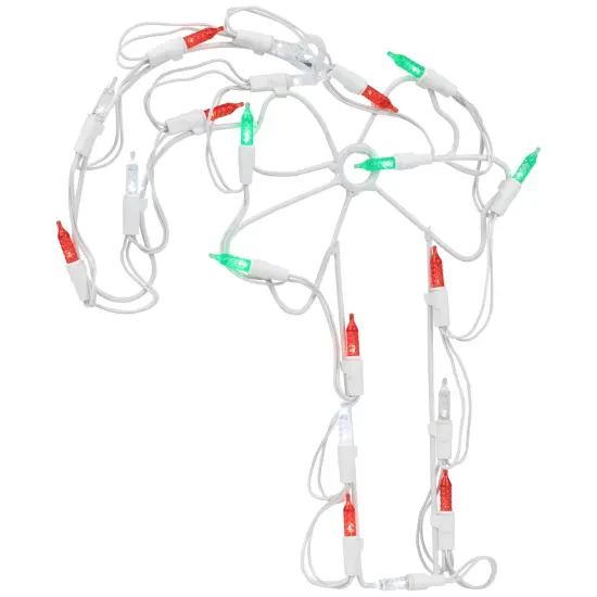 Northlight LED Candy Cane Window Silhouette Christmas Decoration - 12" - Multicolor Lights White {5}